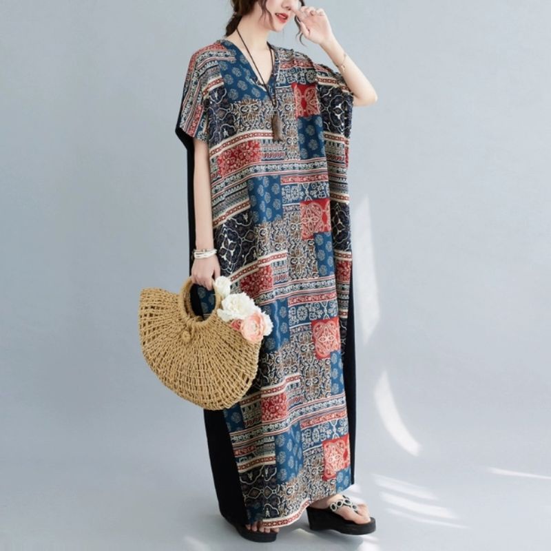 MDLV ~ 91980# Homewear Maxi Dress Maxi Dress Jumbo Big Size Dress Batik Import