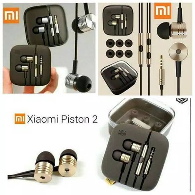 earphone MI Piston2 stereo bass music telfon headset mic