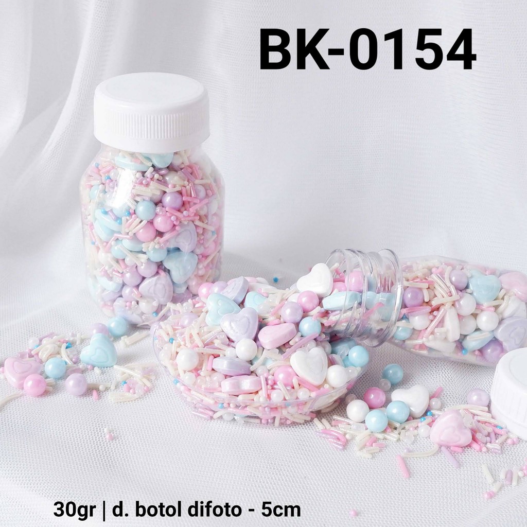 

BK-0154 Sprinkles sprinkle sprinkel 30gr 30 gram hati warna pastel yamama baking grosir murah sprinkles cake dekorasi mutiara trimit decoration story sprinklestory sprinklesstory sprinkle story yamama baking