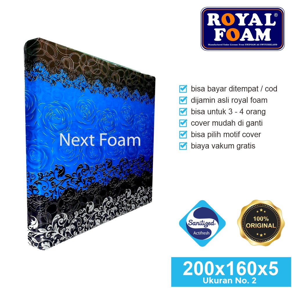 Kasur Busa Royal Foam Ukuran No 2 200x160x5 cm Tebal 5 cm D16 ORIGINAL