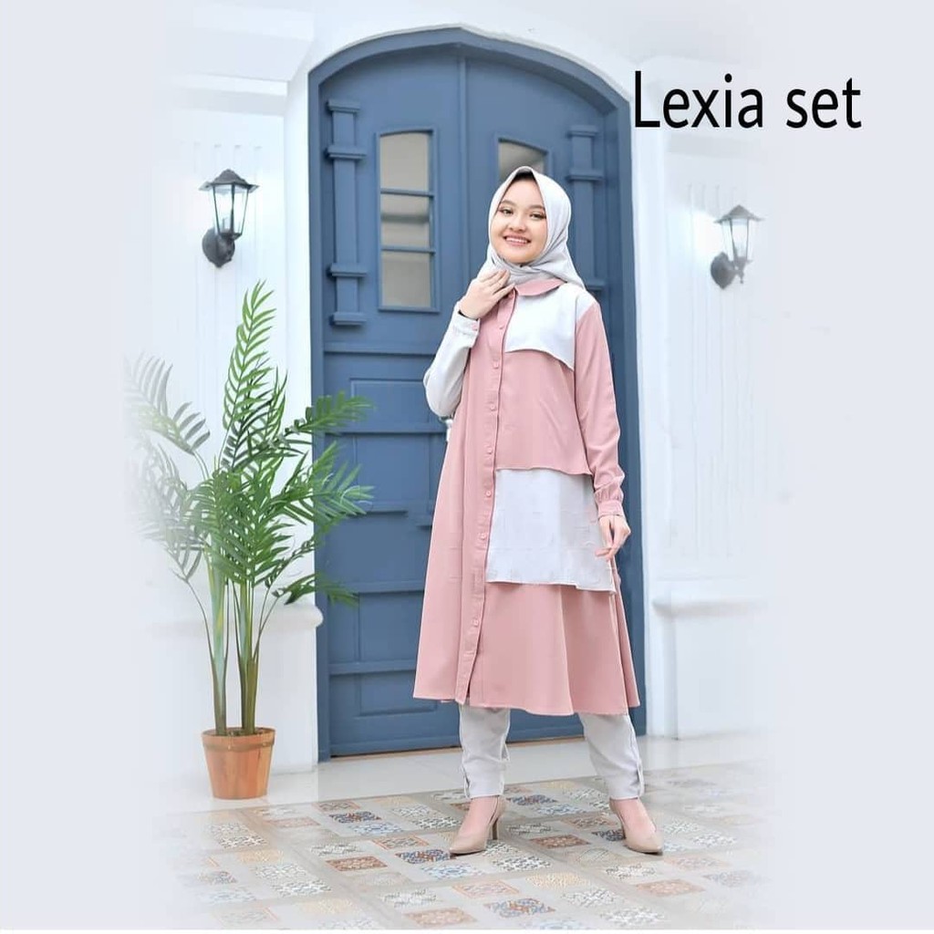 eriko_fashion-Setelan Remaja Lexia/Baju Muslim/Setelan Muslim Remaja/Gamis Remaja/Baju Wanita