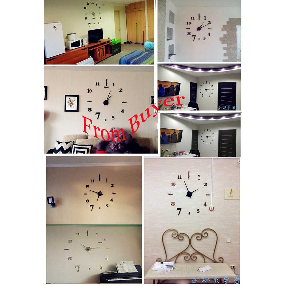 Paling Dicari ! Jam Dinding DIY Giant Wall Clock 50-60cm Model English Word - DIY-10