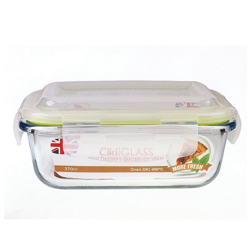 CIKI BABYFOOD CONTAINER GLASS 370ML ISI 2 PCS TEMPAT PENYIMPANAN MPASI