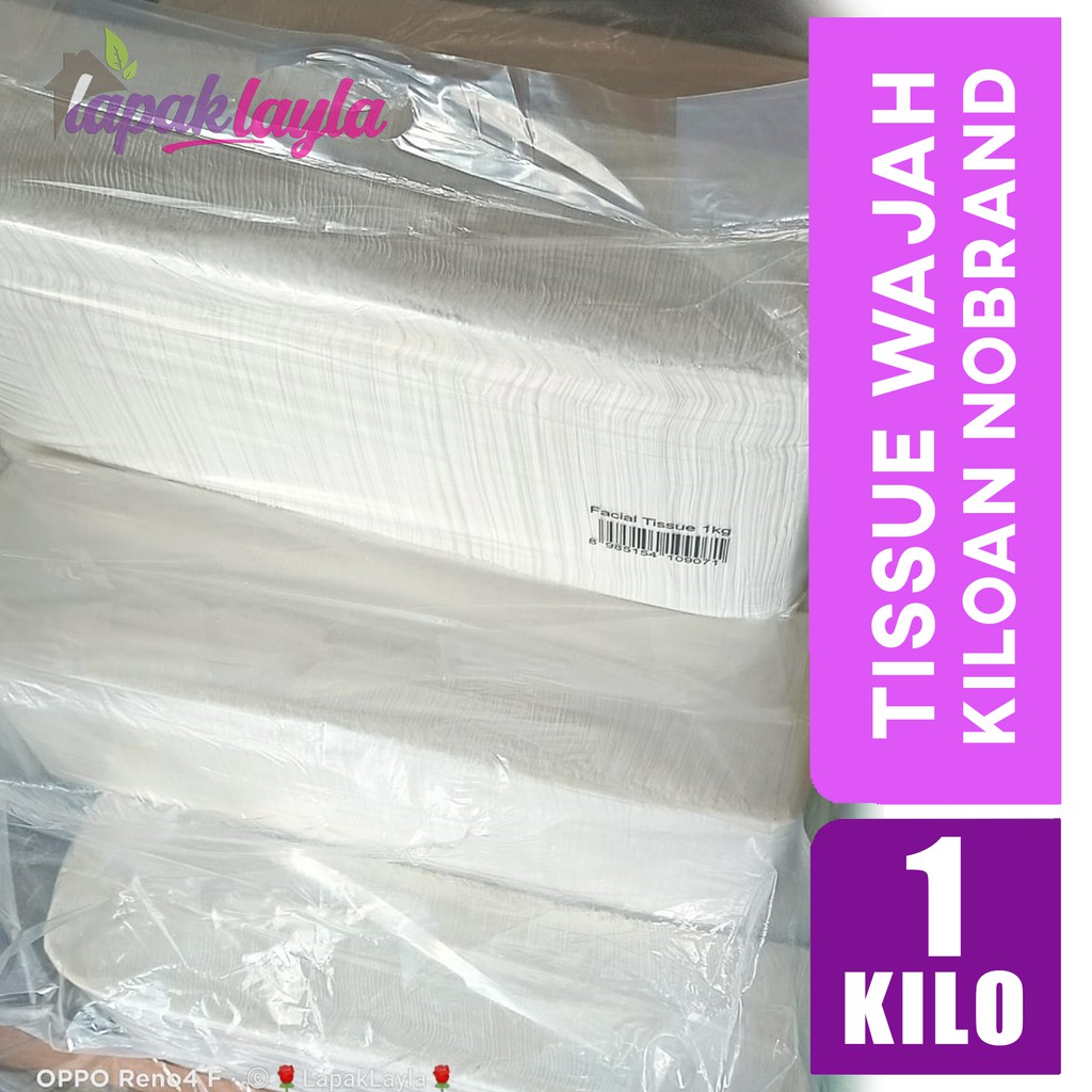 TISSUE WAJAH KILOAN NO LABEL MURAH 1 KILOGRAM