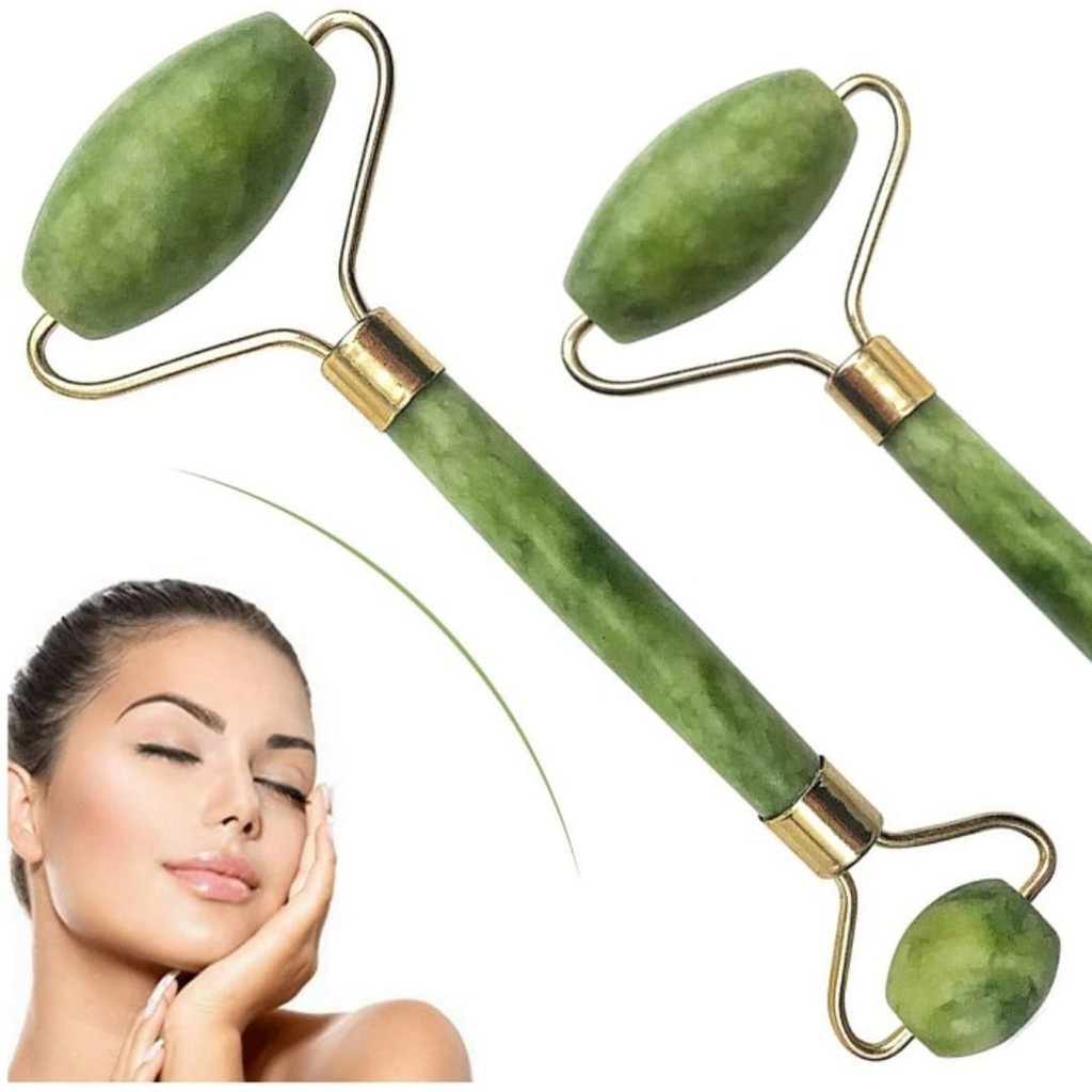 Jade Roller Pijat Wajah Anti Aging Batu Giok Facial Messenger Pengencang Wajah Mata Alat Termurah