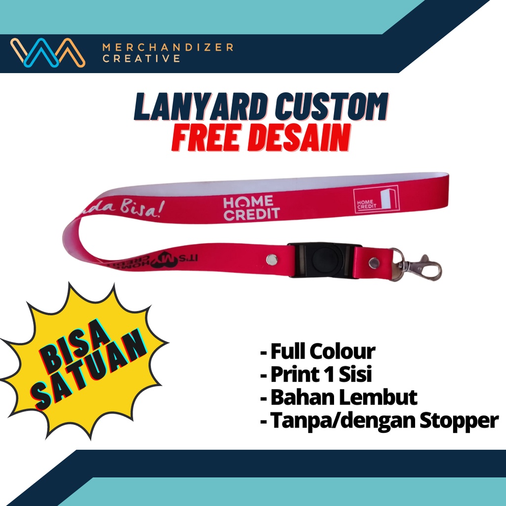 

Tali Lanyard ID Card Custom (1 Sisi) Bahan Tissue