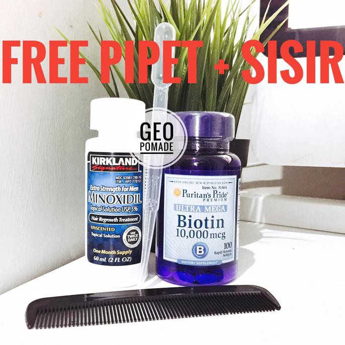 HOT PROMO PAKET Minoxidil + Biotin 10.000mcg 100 softgel ORIGINAL TERMURAH