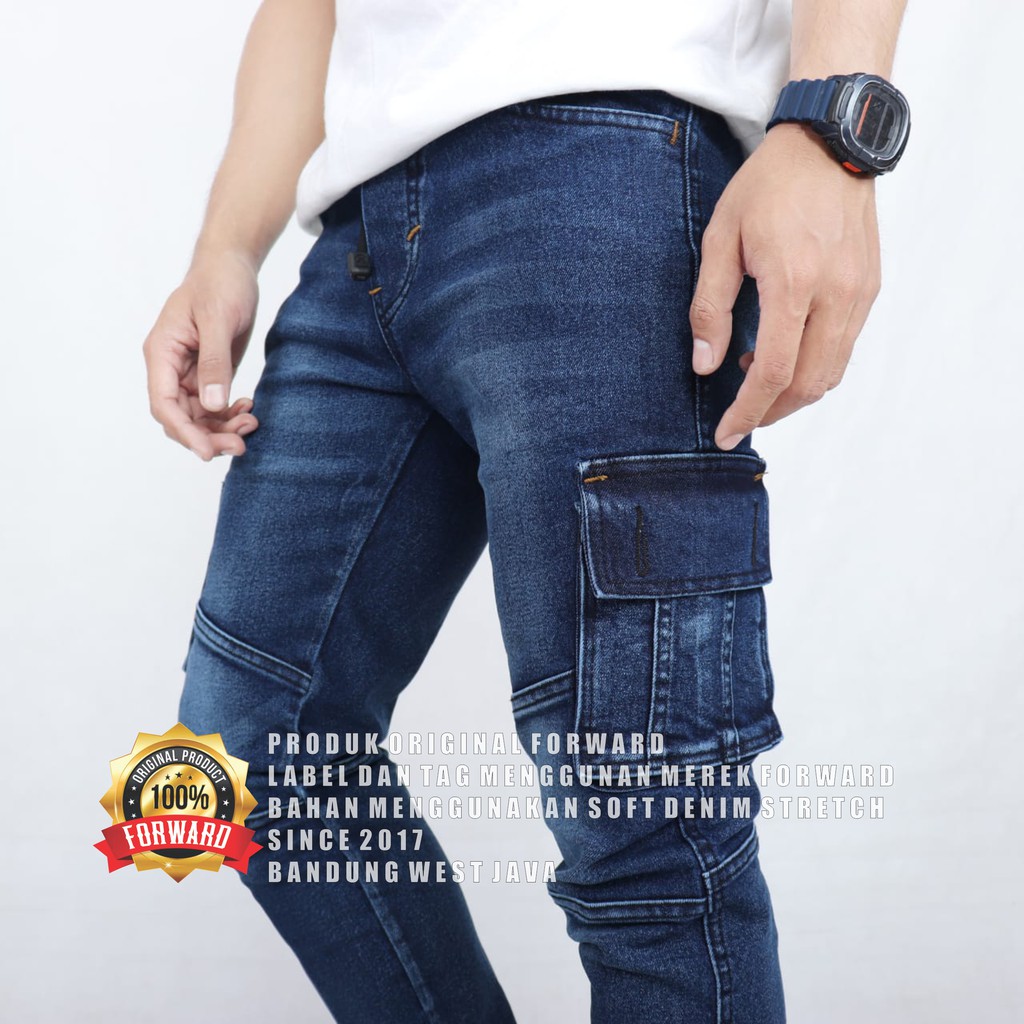 Celana Joger Jogger Pria Denim Soft Jeans Bikers Casual Hiking