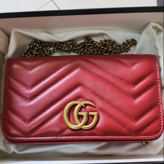 Preloved tas mini gucci marmont WOC