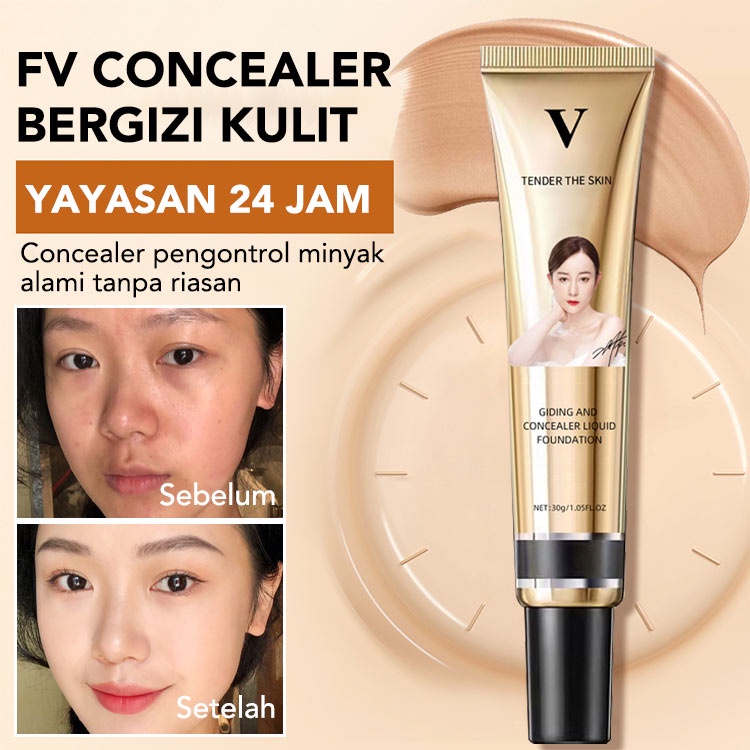 Concealer Foundation Bergizi Kulit BB Cream 24 H Tahan Air Tahan Keringat Kontrol Minyak Alami Fv Concealer Tanpa Makeup Dasar Gadis 30ml