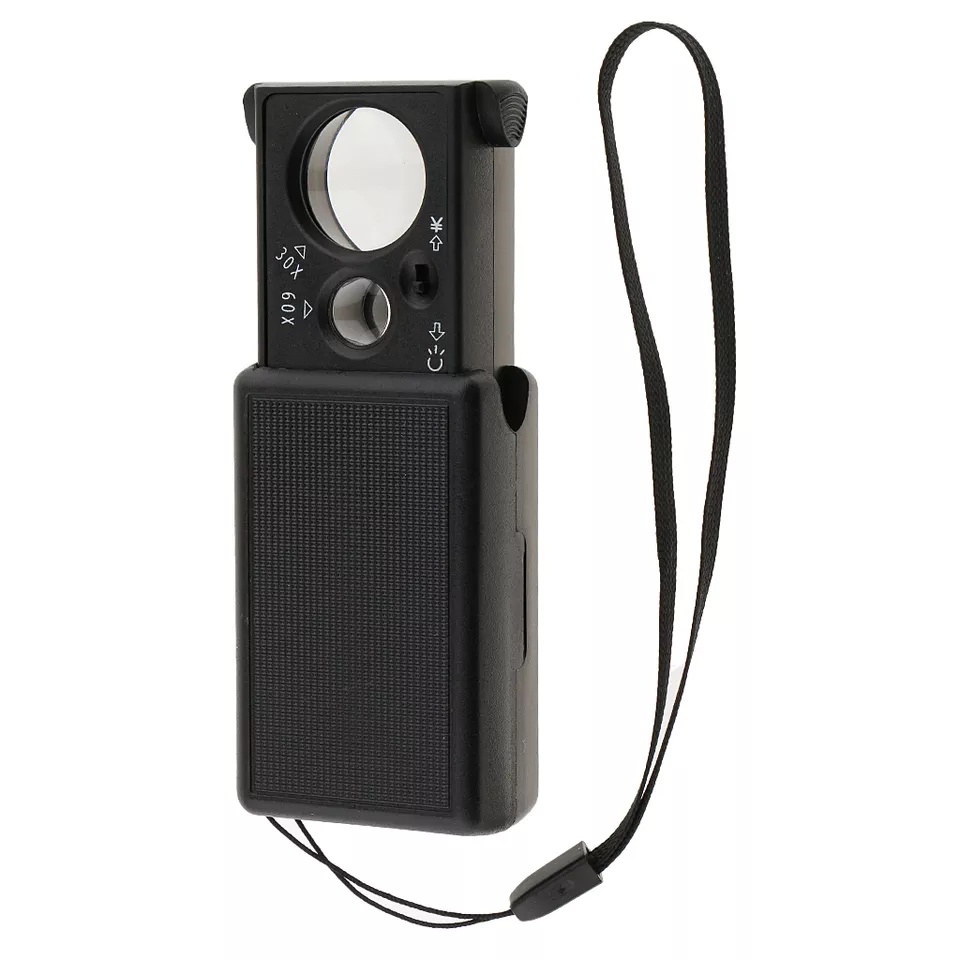 Lensa Led Optik Magnifier Kaca Pembesar Portable Mini Tipe Tarik Dengan Lampu LED Loupe