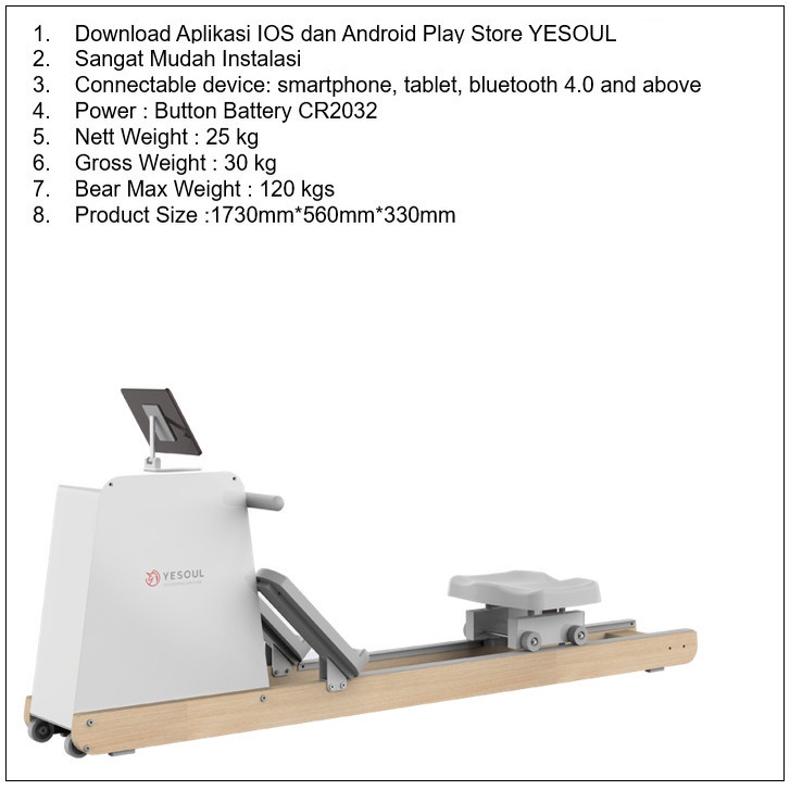 Yesoul R10 Smart Rowing Machine Home Indoor Alat Gym Fitness Foldable