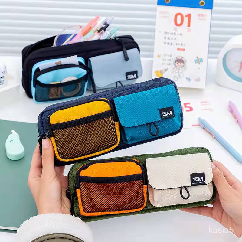 

Large Capacity Pencil Cases Pencil Bag School Supplies Pen Box Fold Canvas Stationery Storage Bag Or