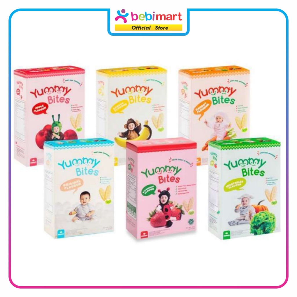 Jual YUMMY BITES RICE CREAKRES MINI 25GR 12 RUSK BOX / CEMILAN SEHAT ...
