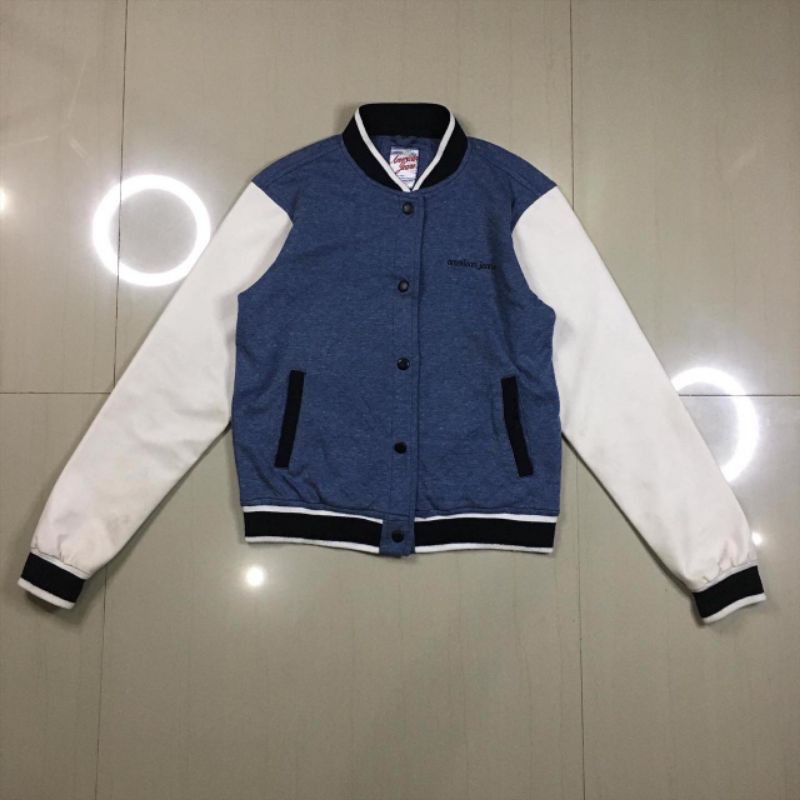 Varsity american jeans lengan leather preloved