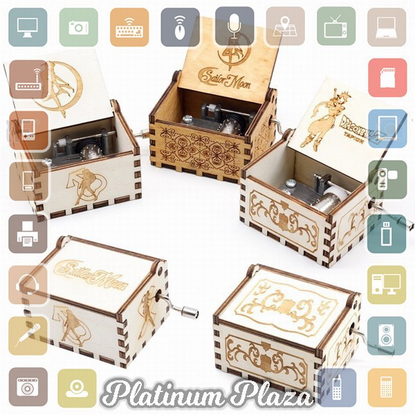 ANPRO Kotak Musik Antik Wooden Music Box ADQ0194 - Game of Throne Engraving - Wooden`14CKA7-