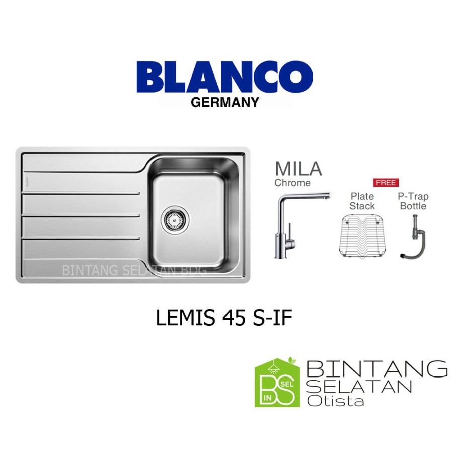 BLANCO KITCHEN SINK BAK CUCI PIRING STAINLESS STEEL BLANCO LEMIS 45 S