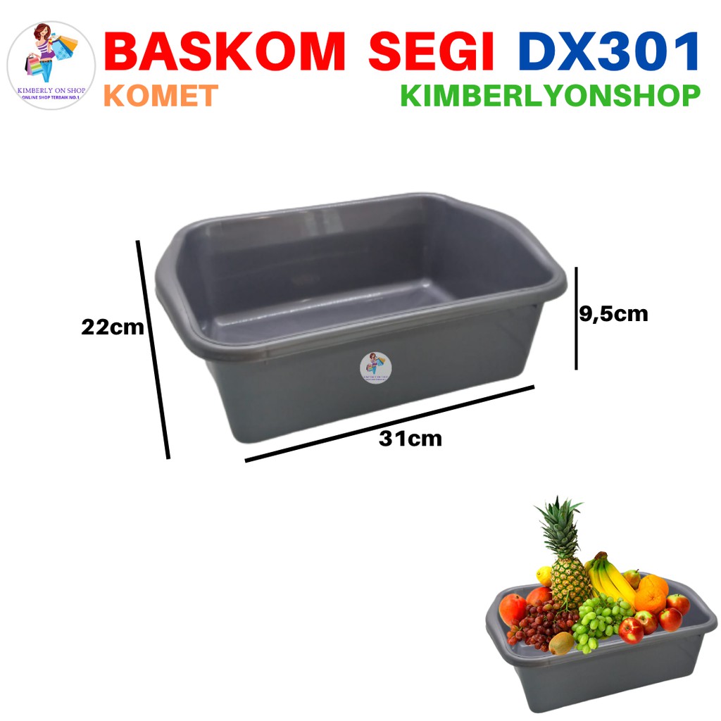 Baskom Kotak Plastik Komet 301 Platinum