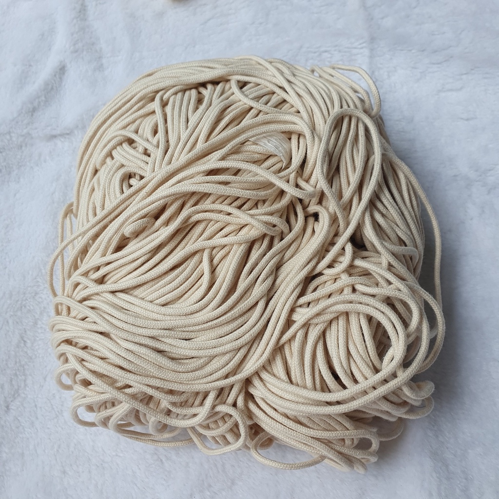 tali katun macrame braided beige / cotton rope beige 3mm