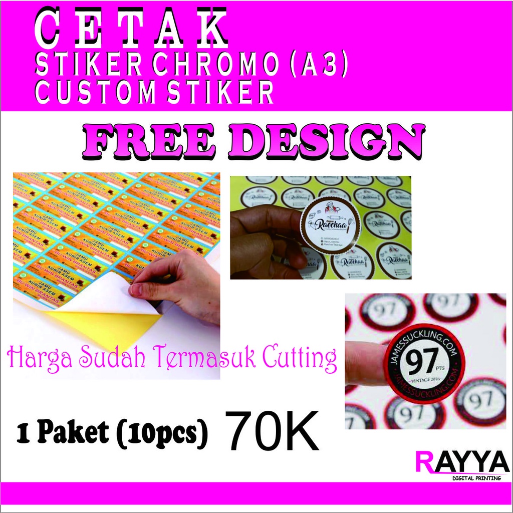 

Stiker Label | Stiker Chromo Bontak | Stiker cutting label | Rayya