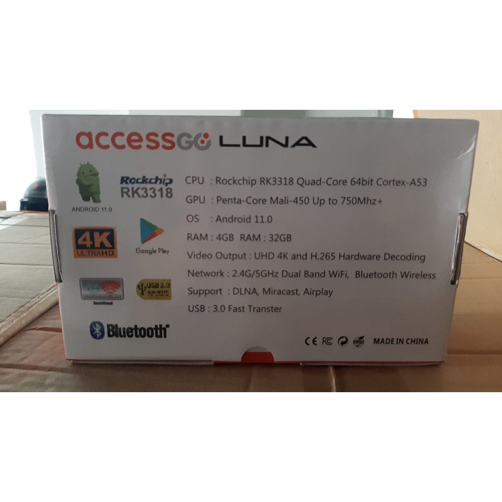 Android TV BOX AccessGo LUNA Bluetooth Miracast Resolusi 4K