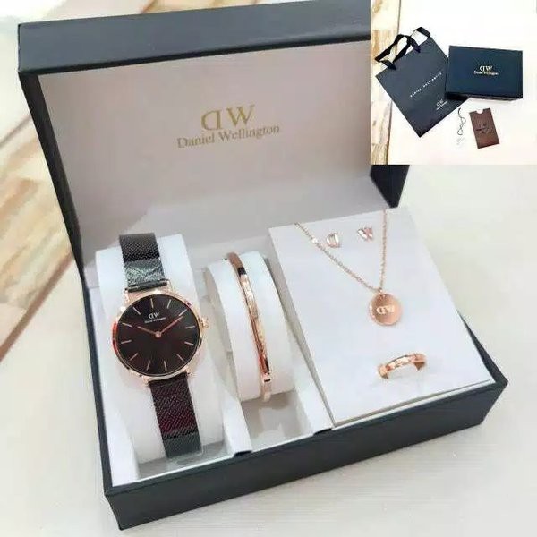 TERLARIS -  Jam Tangan Wanita Daniel Wellington Paket Lengkap