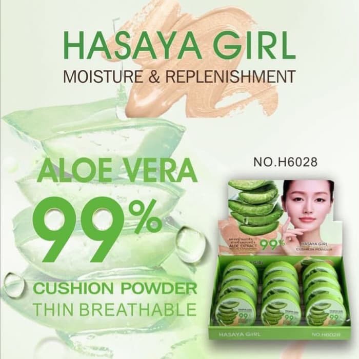 Aloe Vera 99% ori Hasaya Girl Bedak Cushion thailand original powder equisite smooth