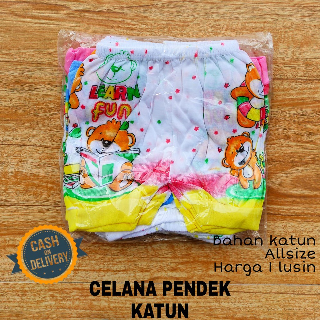 1 LUSIN (12 pcs) Celana bayi pendek WARNA harga grosir