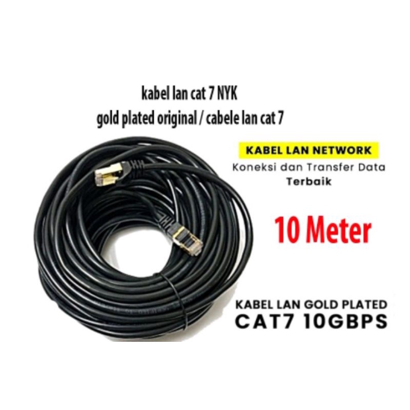 kabel lan rg 45 cat 7 10m nyk kabel jaringan siap pake