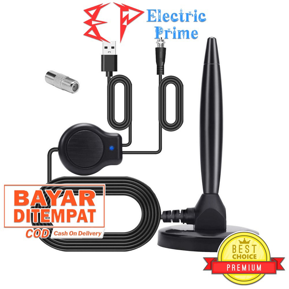 Antena TV Digital Indoor TRIPLEDI HDTV DVB-T2 Penguat Sinyal Siaran With Amplifier Up 120 Mil 1080P KompasTV TVRI RCTI MNCTV GTV iNews SCTV Indosiar CNBC Indonesia CNN Indonesia Trans7 TransTV MetroTV TVOne