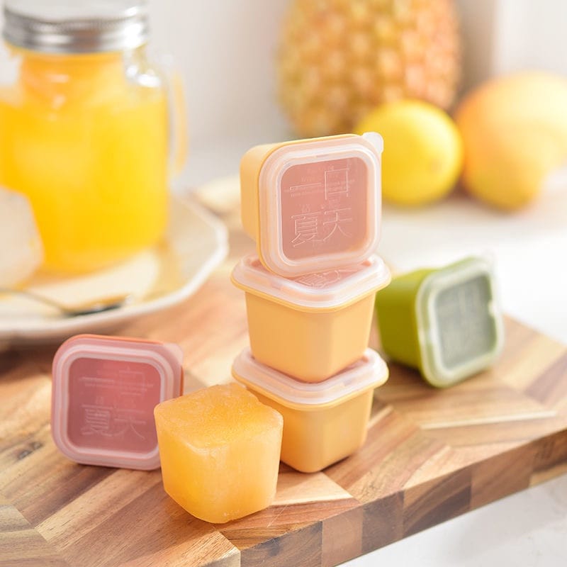 Cetakan Es Batu Bentuk Kotak Kecil Silikon Dengan Penutup / Cetakan Cokelat Jelly Puding Silicone Dengan Penutup Ice Cube Tray Mold Food Grade Anti Pecah