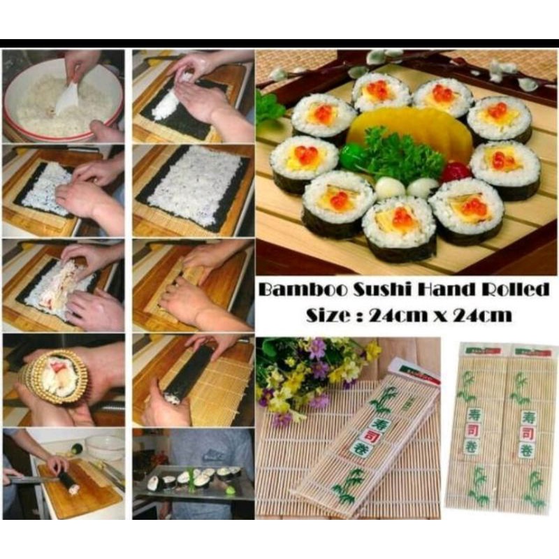 SUSHI ROLL MAT / TIKAR PENGGULUNG SUSHI / CETAKAN SUSHI / MAKSIU / TIKAR PENGGULUNG