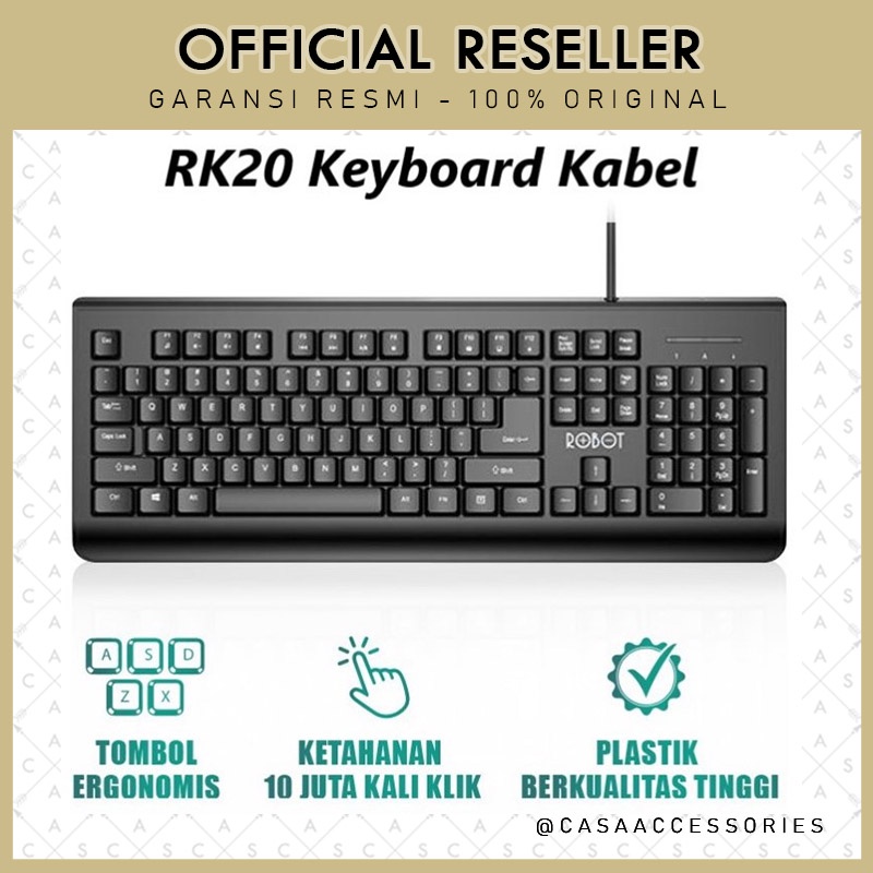 Robot RK20 Keyboard Kabel Mini Office Wired Keyboard RK20 Original