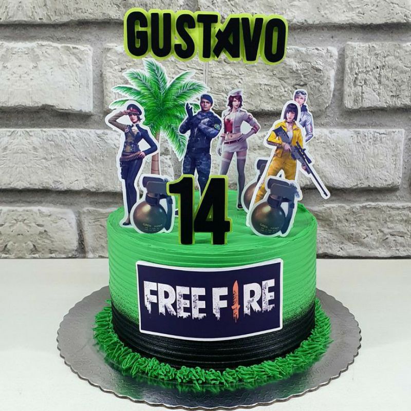 

free fire birthday cake