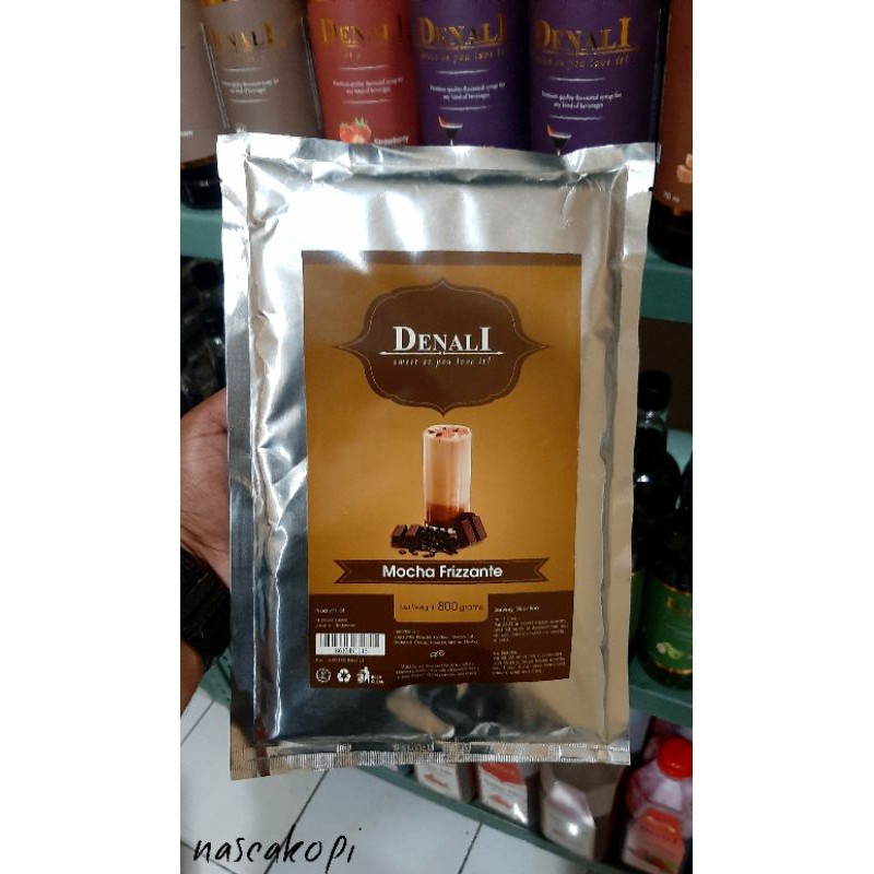 

Bubuk Powder Minuman Mocha Frizzante Merk Denali