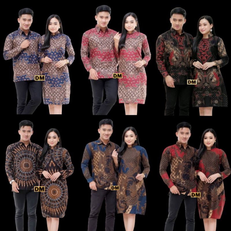 Set Pakaian Couple Atasan batik• Baju Batik Couple Motif Bambu Best seller premium HQ• Dress