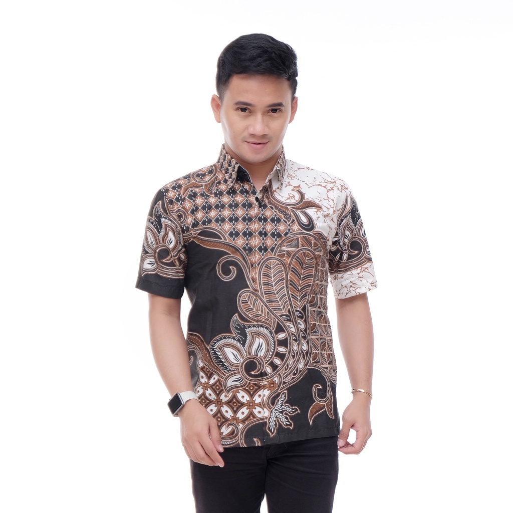 COD - KEMEJA BATIK PRIA LENGAN PENDEK MURAH - ATASAN BATIK PRIA PEKALONGAN GROSIR TURAMBI BATIK