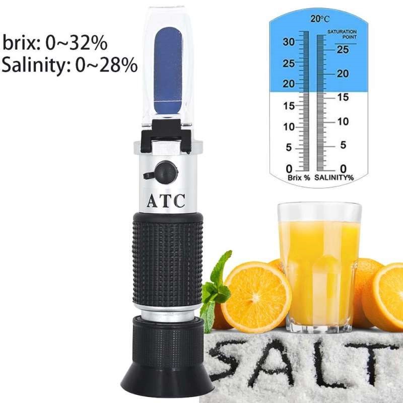 Refractometer 0-32% sugar 0-28% salt Refraktometer Gula Garam- B190033