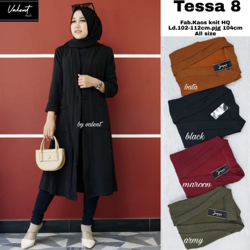 Cardigan Rajut Import Premium Tessa Cardy #8 by Valent Hijab Fashion Solo BAHAN TEBAL NYAMAN-2
