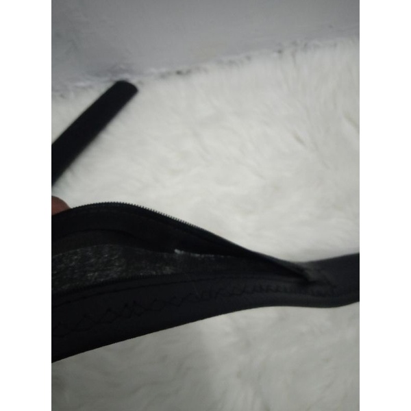 Sabuk Kulit Pria PU Leather Sintetis Import Bersleting Hitam