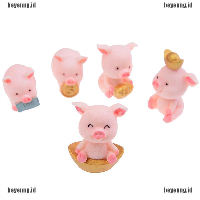 5pcs / Set Miniatur Hewan Babi Lucu Untuk Dekorasi Taman Peri