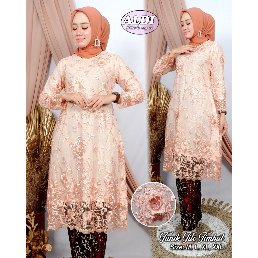 SET TUNIK TULLE BORDIR MUTIARA / SET TUNIK TULLE MUTIARA BORDIR / SET TUNIK KONDANGAN