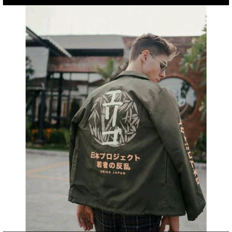 Jaket Parka erigo aparel /Jaket coach pria wanita tulisan jepang Quality premium