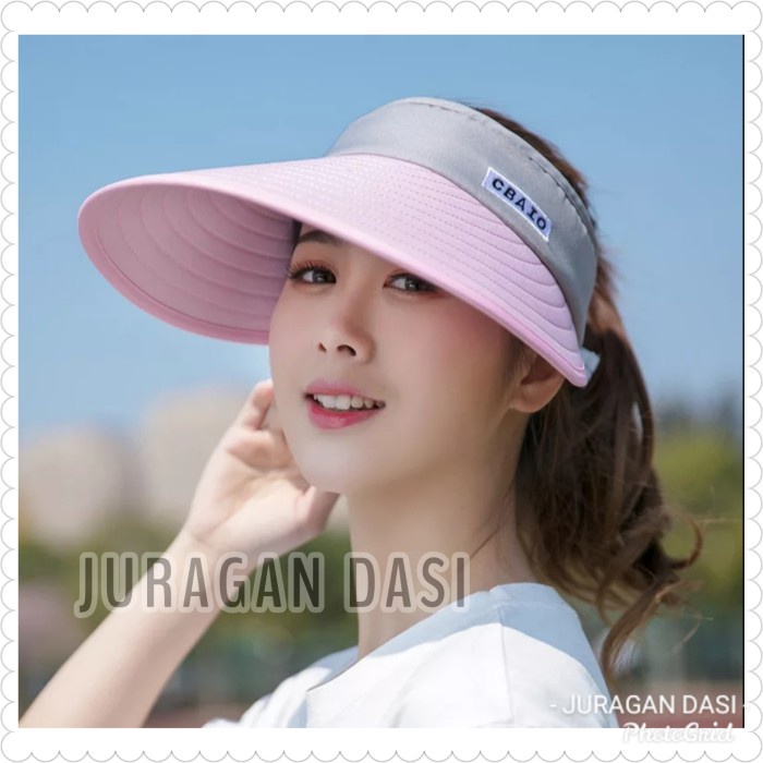 topi bucket wanita golf / Olah raga wanita anti uv - pink abu L4Q8 topi trucker COD VIRAL topi perem