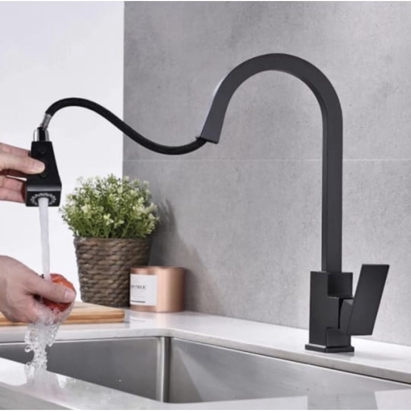 Kran Kitchen sink Tarik Kotak Black Keran Pull Out Faucet stainless sus 304 Kran Pantry Hot cold