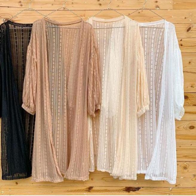 Cuma Sehari--Cardigan Brukat Lengan Balon/ Cardigan/ Atasan Wanita/ brukat/ LongCardi/ Outer wanita