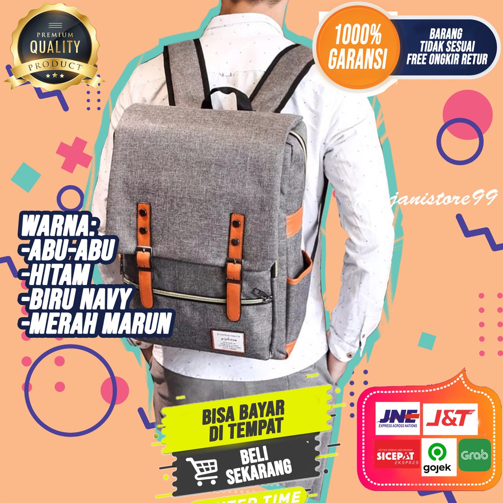 Tas Ransel Pria Premium Tas Punggung Wanita Original Backpack Kuliah New Branded Termurah F171