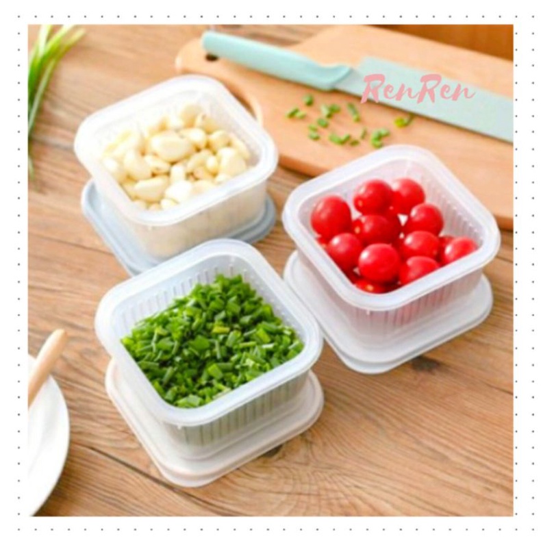 Kotak Penyimpanan Buah Sayuran Segar Bahan Plastik Untuk Kulkas Dapur