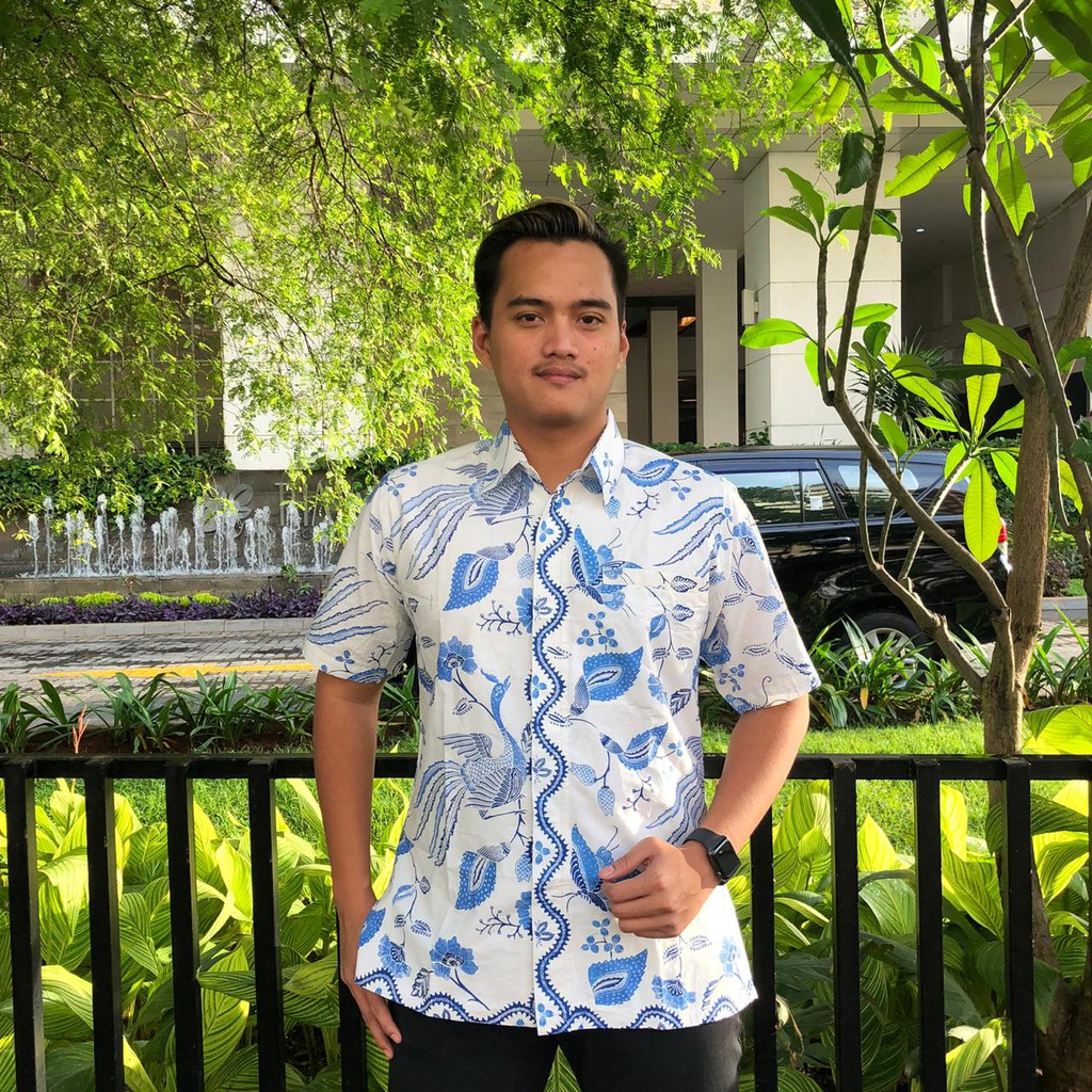 Atasan Batik Hem Furing Kemeja Lapis Trikot Pria Batik Usman - Batik Seragam Pria