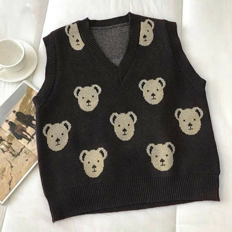 Bear Vest rajut Komputer PREMIUM Lembut dan tebal